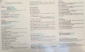 The Authentic Thai Cuisine At The Nascot Arms Watford menu