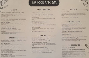 Tick Tock Cafè menu