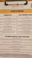 The Old Crown Inn menu