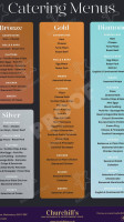 Churchills Bar, Restaurant, Wedding And Function Suites menu