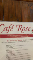 Cafe Rose menu