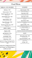 The Windermere Speakeasy menu