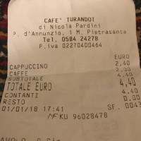 Cafe Turandot menu