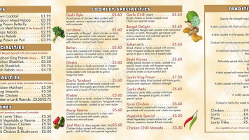Cookley Tandoori menu