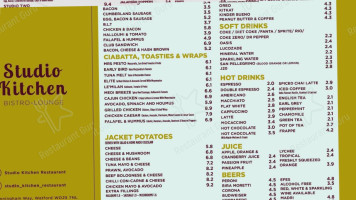Sergio's Studio Kitchen menu