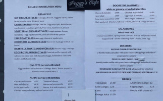 Peggy's Cafe menu