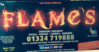 Flames Tandoori Takeaway menu