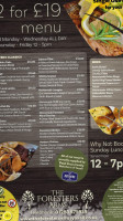 The Foresters Yoxall menu