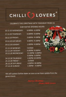 Chilli Lovers menu