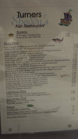 Turners Fish menu