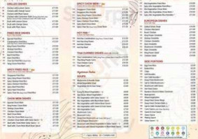 Wongs menu