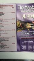 Mandarin Chinese menu