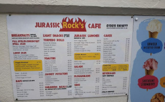 Jurassic Rock's Cafe menu