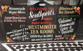 Westminster Tea Rooms menu