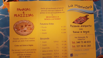 Pizzeria La Marinara menu