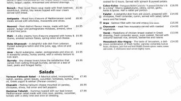 Park Lane Wine Deli Eatery menu