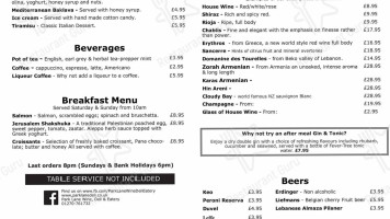 Park Lane Wine Deli Eatery menu