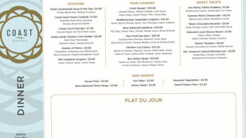 Coast Brasserie menu