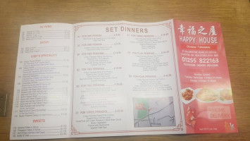 Happy House Chinese menu