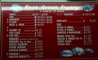 Rose Green Fryery menu