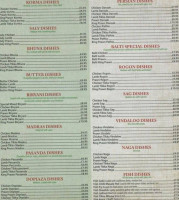 Shahee Mahal menu