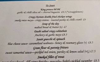 The Anchor At Shapwick menu