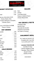 Mother Hubbards menu