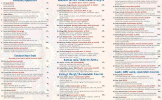 Golden Indian menu