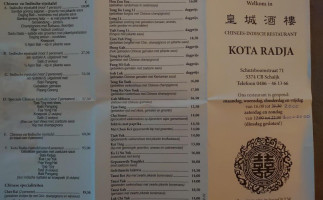 Chinees Indisch Kota Radja Schaijk menu