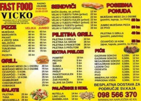Fast Food Vicko menu