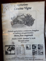 Agriturismo Cascina Vigne menu