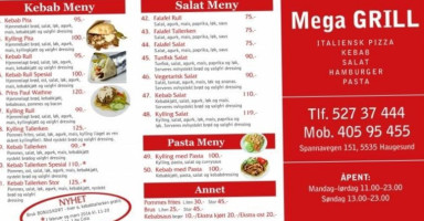 Kebab Grillhouse menu