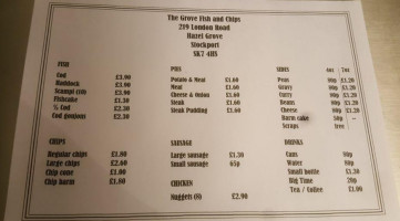 The Grove Fish And Chips menu