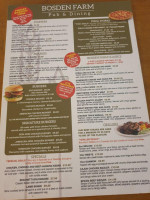 Bosden Farm Pub And Dining menu