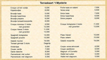 T Mysterie menu
