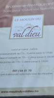 Le Moulin Du Val-dieu menu