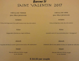 Barone 21 menu