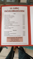 La Table Mediterraneenne menu