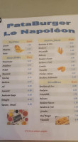 Taverne Le Napoleon menu