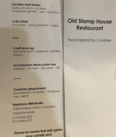 The Old Stamp House menu