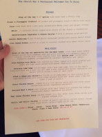 The Church Bar And Restaurant menu