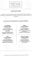 Miya Japanese Grill and Bar menu