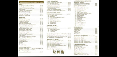 Fortune Palace menu