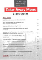 The Axe And Compasses menu