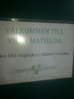 Vingården Villa Mathilda menu