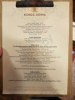 Kings Arms menu