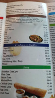 Ceylon Dosa menu