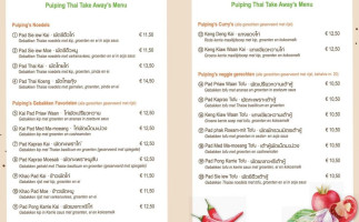 Puiping Thai Take Away menu