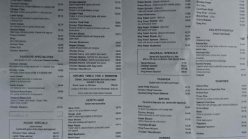 The Gandhi menu