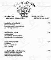 Restaurace Zámeček Pod Hradem menu